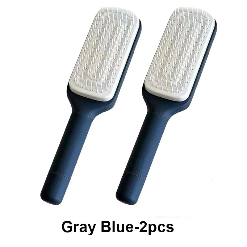 Self-Cleaning Hairbrush Retractable Bristle Hair Brush Anti-Static Sclap Massage Comb One-key Hair Loss Airbag Hair Removal Comb