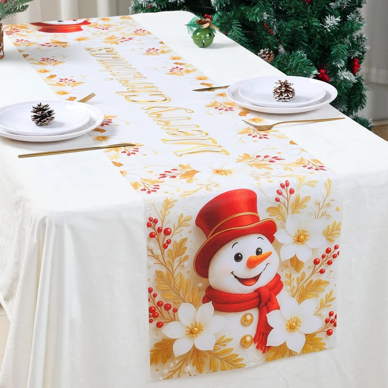 Camino de Mesa Navideño Decoración Fiesta de Navidad Camino de Mesa Papá Noel Muñeco de Nieve Navidad Natal Regalo de Año Nuevo