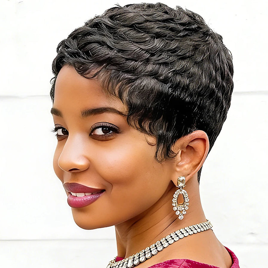 Wavy Pixie Human Hair Wig