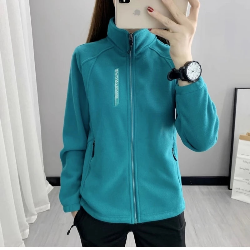Plus Size XL-5XL Autumn winter Women's Casual Cardigan Jacket Outdoor Sports Snowflake Fleece Top Youth Couple Fleece Clothing