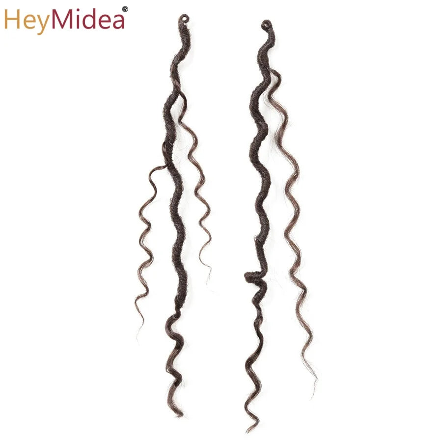 Synthetic Goddess Locs Crochet Hair Braids Curly Faux Locs Braiding Hair Extensions Wig For Women Black Hippie Boho Style