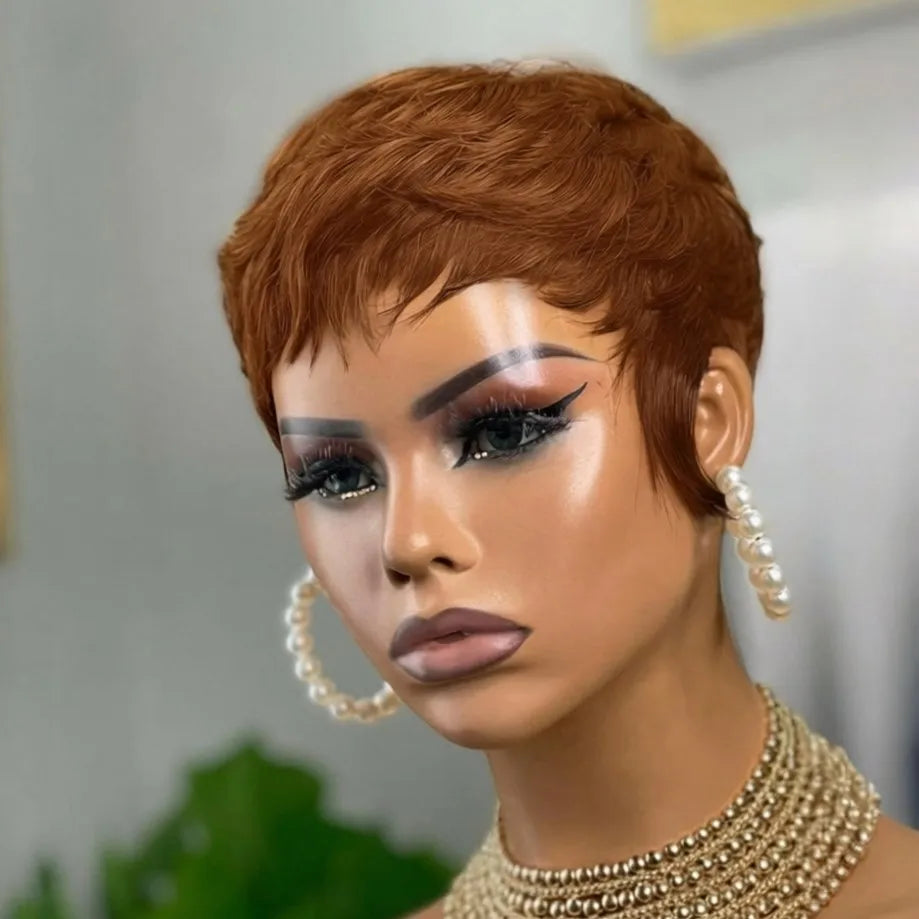 Burgunder Pixie Parykk