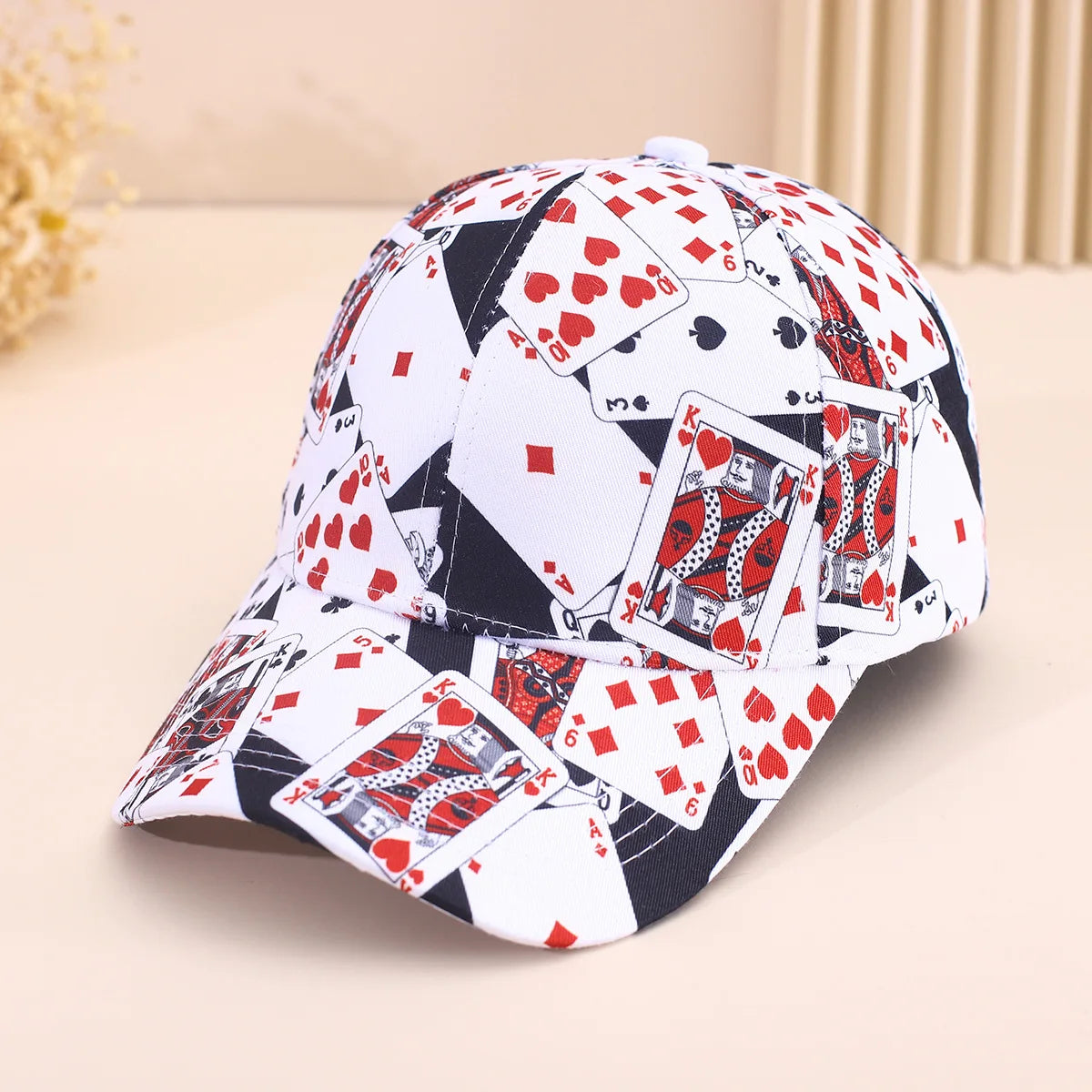 Spring/Summer Fashion Poker Baseball Hat Soft Top Hip Hop Print Duck Tongue Hat Unisex Pop Sunshade Duck Tongue Cap
