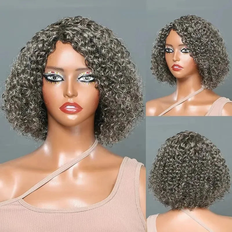 Salt & Pepper Deep Curly Wig