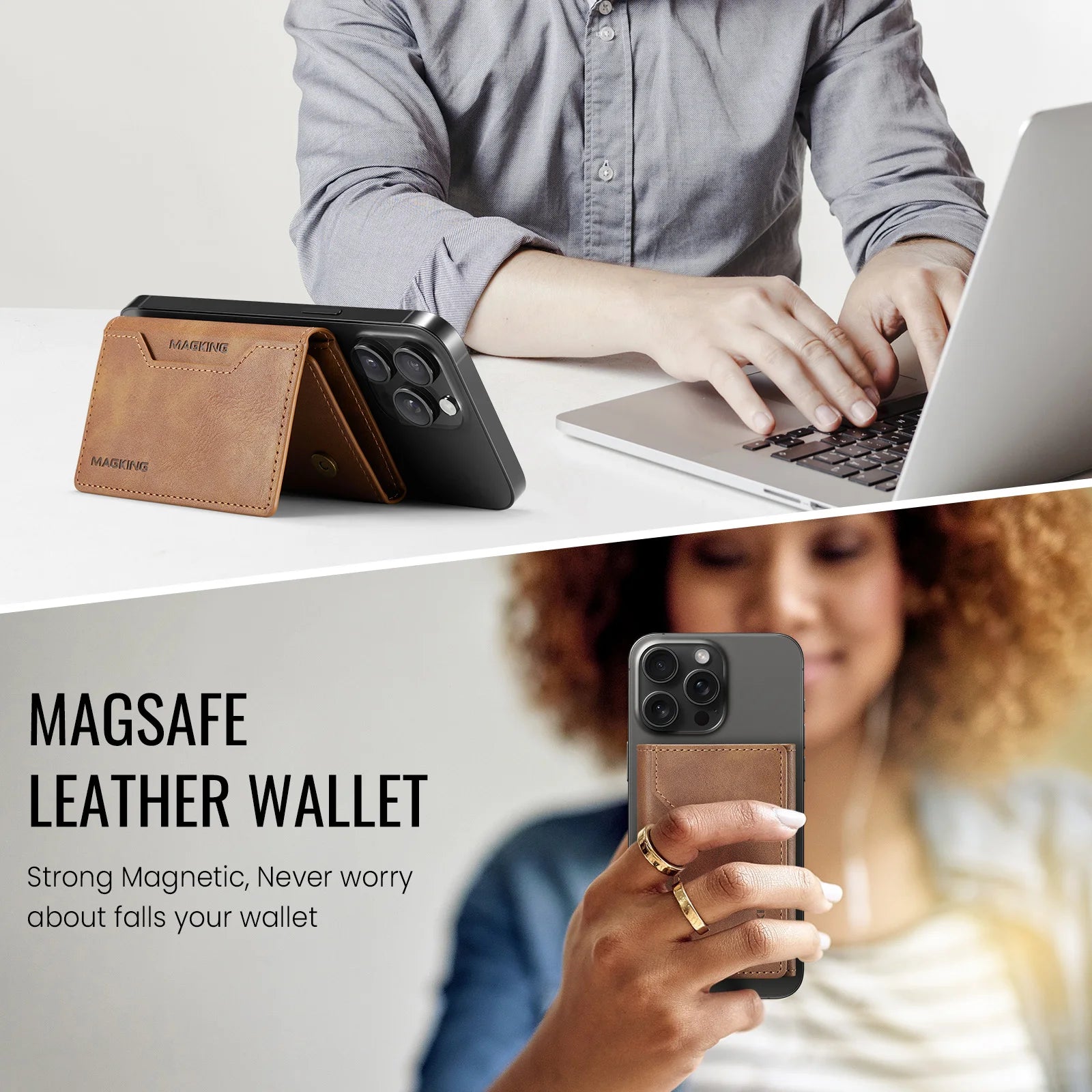 Luksuriøs mote kort sterk magnetisk premium skinnlommebok menn mynt kontantkortholder dame sammenleggbar mini-lommebok veske
