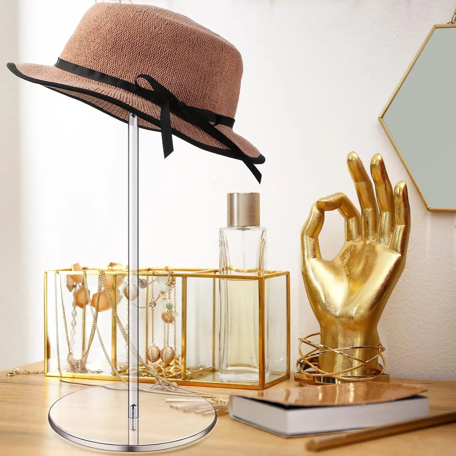 4 Pack Clear Acrylic Hat Stand Display Rack for Baseball Caps, Wig, Watch, Jewelry, 12 Inch