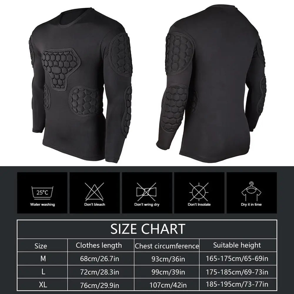 Protección de seguridad deportiva, equipo grueso, camiseta de portero de fútbol, camisetas de fútbol para exteriores, chaleco protector acolchado para codos