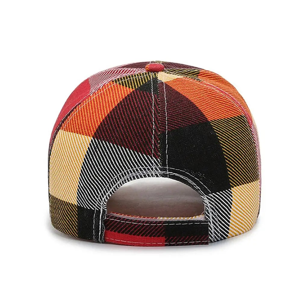 Gorra de béisbol de cuadros