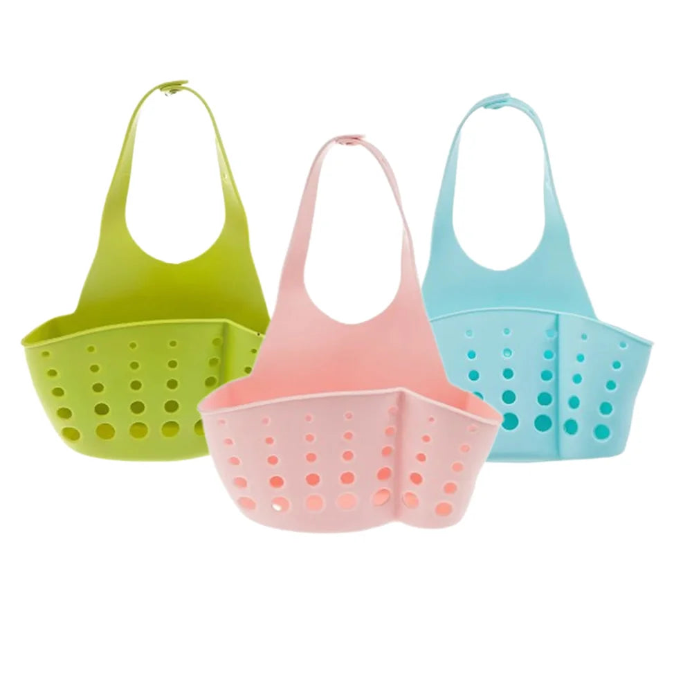 Cesta de drenaje de almacenamiento para el hogar, soporte para fregadero de cocina, jabón ajustable, esponja, estante, bolsa colgante, cesta de drenaje, accesorios de cocina