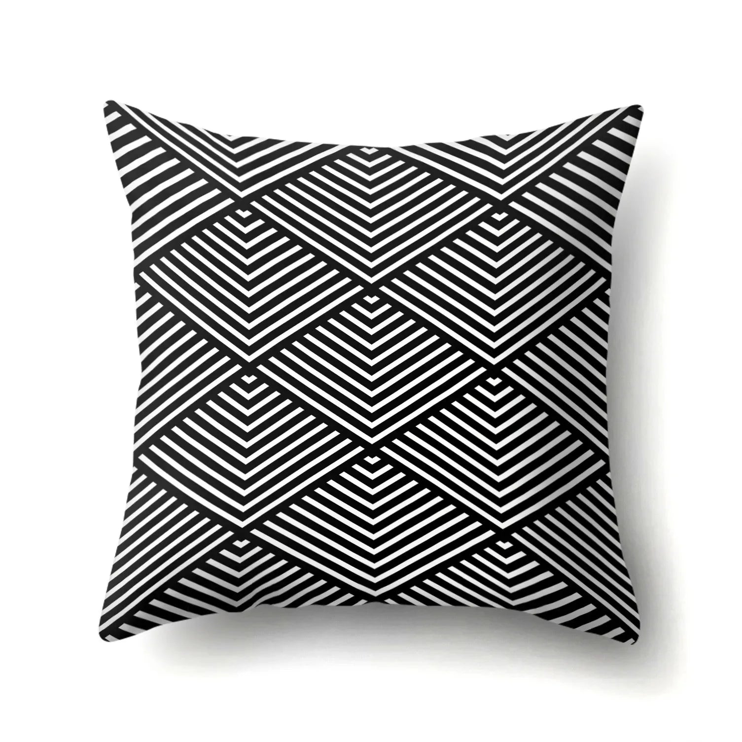Funda de Almohada Abstracta Retorcida en Blanco y Negro Funda de Almohada Geométrica de Moda para Sofá de Sala de Estar o Dormitorio