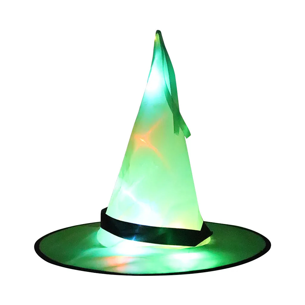 Halloween Decoration Glowing Hat Outdoor Hanging Lighted Glowing Witch Hat Lights String Battery Outdoor Yard Tree Decorations