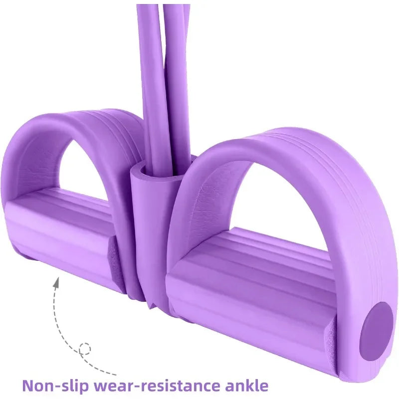 Tensor de banda de resistencia de 4 niveles con asas antideslizantes - Equipo de fitness para el hogar para entrenamiento de músculos abdominales Yoga abdominal