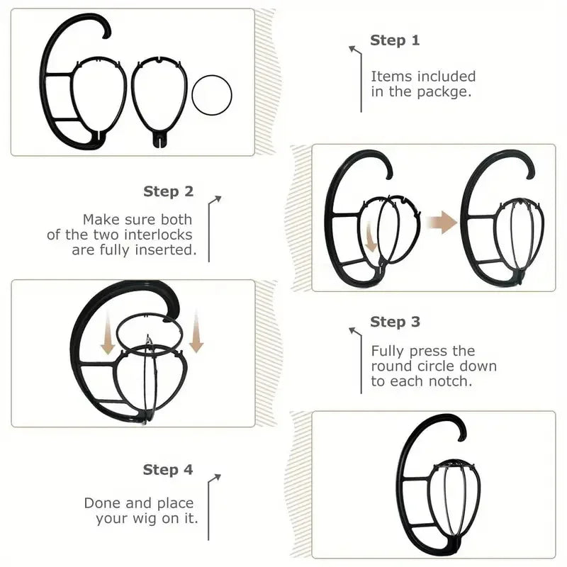 Wig Hanger Portable Hanging Wig Stand for Wigs Collapsible Wig Durable Wig Hanging stand Collapsible Wig