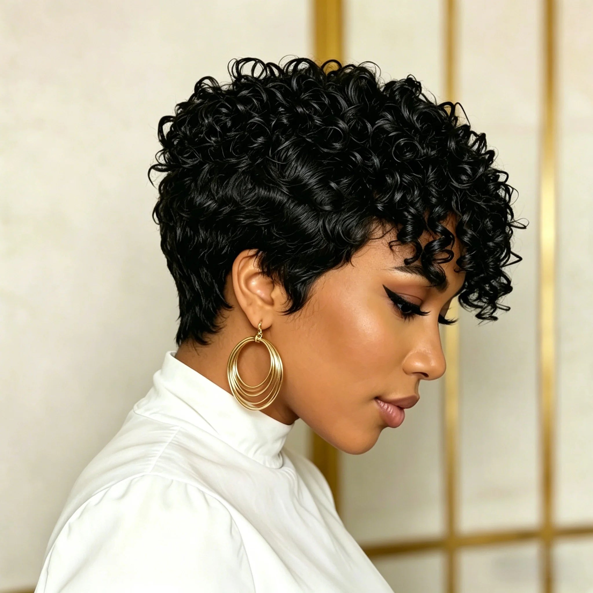 Pelucas Pixie Cut para mujer, pelucas cortas de cabello humano en capas con flequillo, peluca hecha a máquina completa