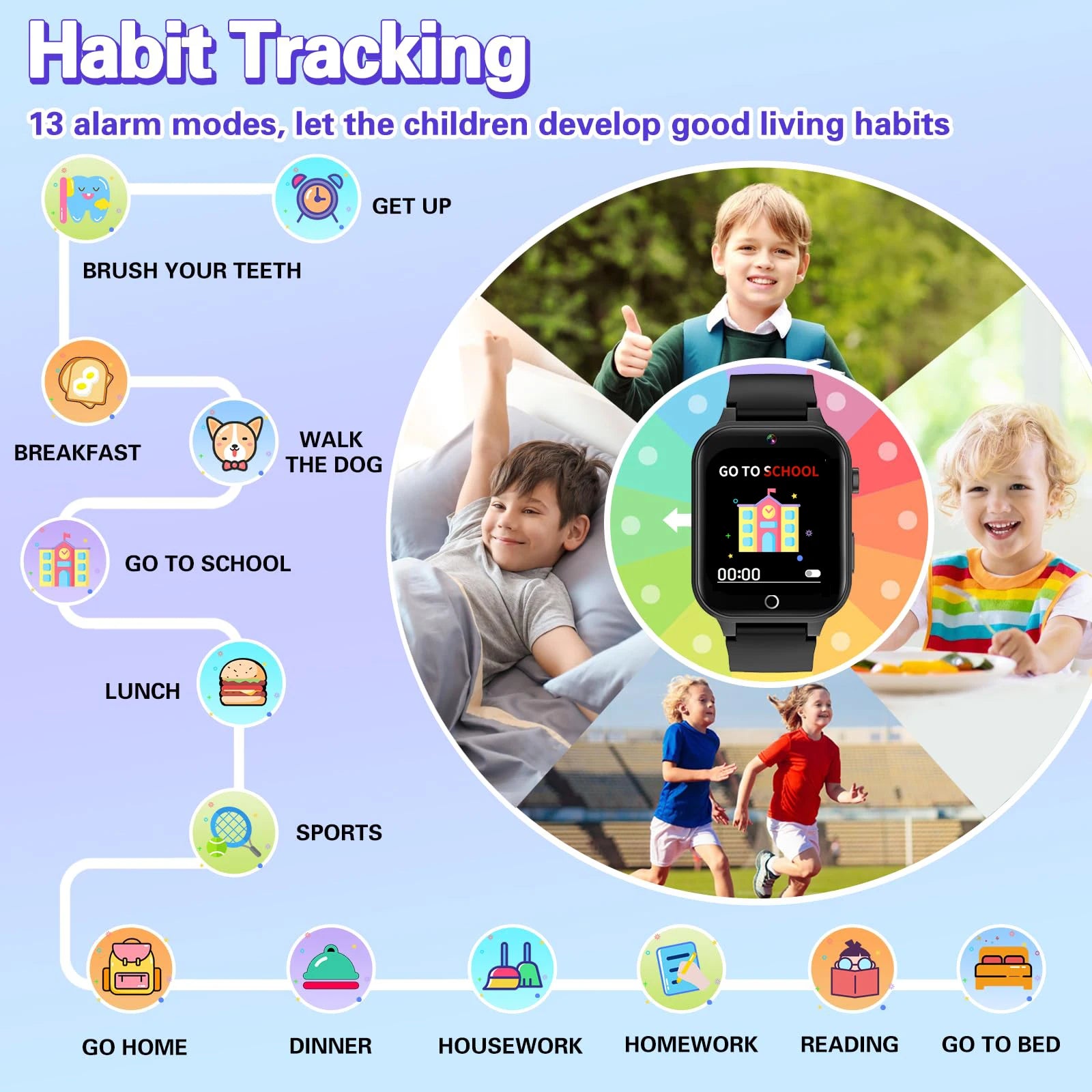 Kids Smart Watches For Girls Boys With 26 Games Touch Screen  Camera Pedometer Video MP3 Alarm Kids Digital Watch Birthday Gift