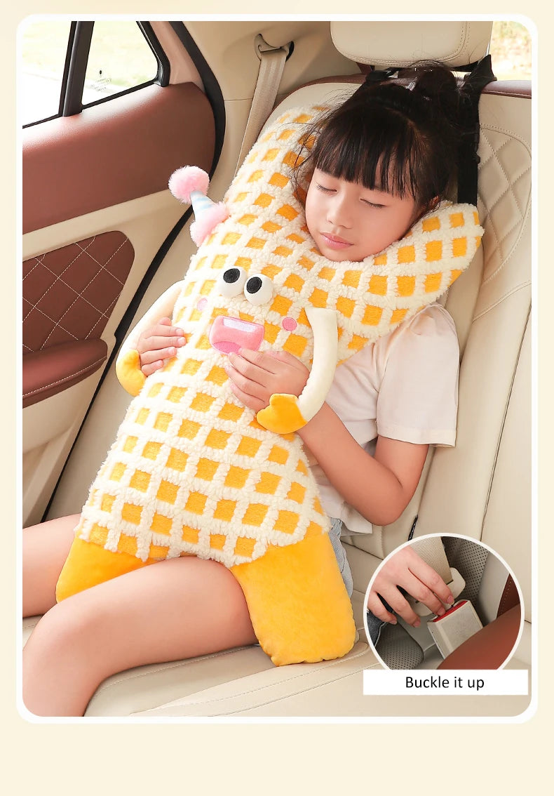 CuteY Shape Kids Travel Safety Pillow Car Seat Neck Pillow Car Sleep Long Distance Travel Pillow Head Pillow Support Kids Adults