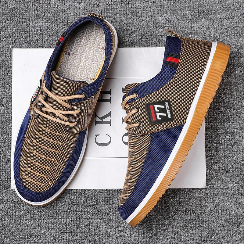 Zapatos de hombre a la moda, tendencia 2025, calzado deportivo casual, cómodo y versátil de punto