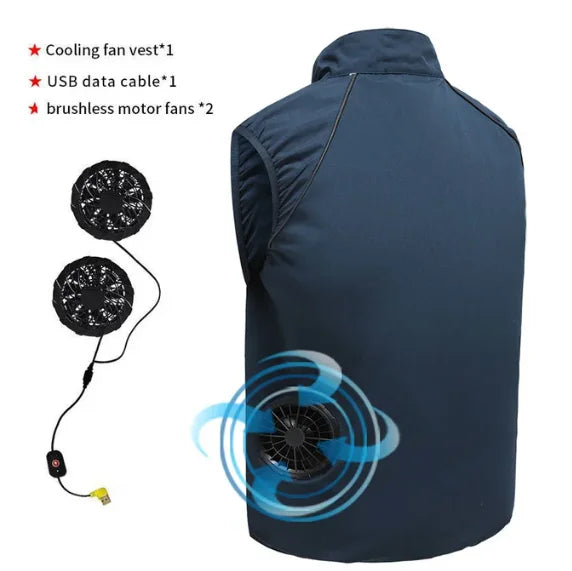 summer Men Cool Vest Wearable Cooling Fan Vest Air-conditioned Clothes Evaporative Cooling Construstion Vest for men