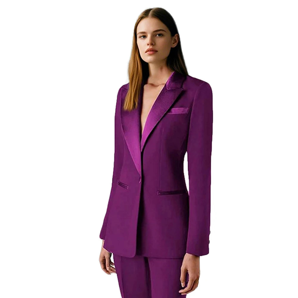 Women's Suit 2 Piece Pants Set for Women Dressy Long Sleeve Elegant Blazer for Work