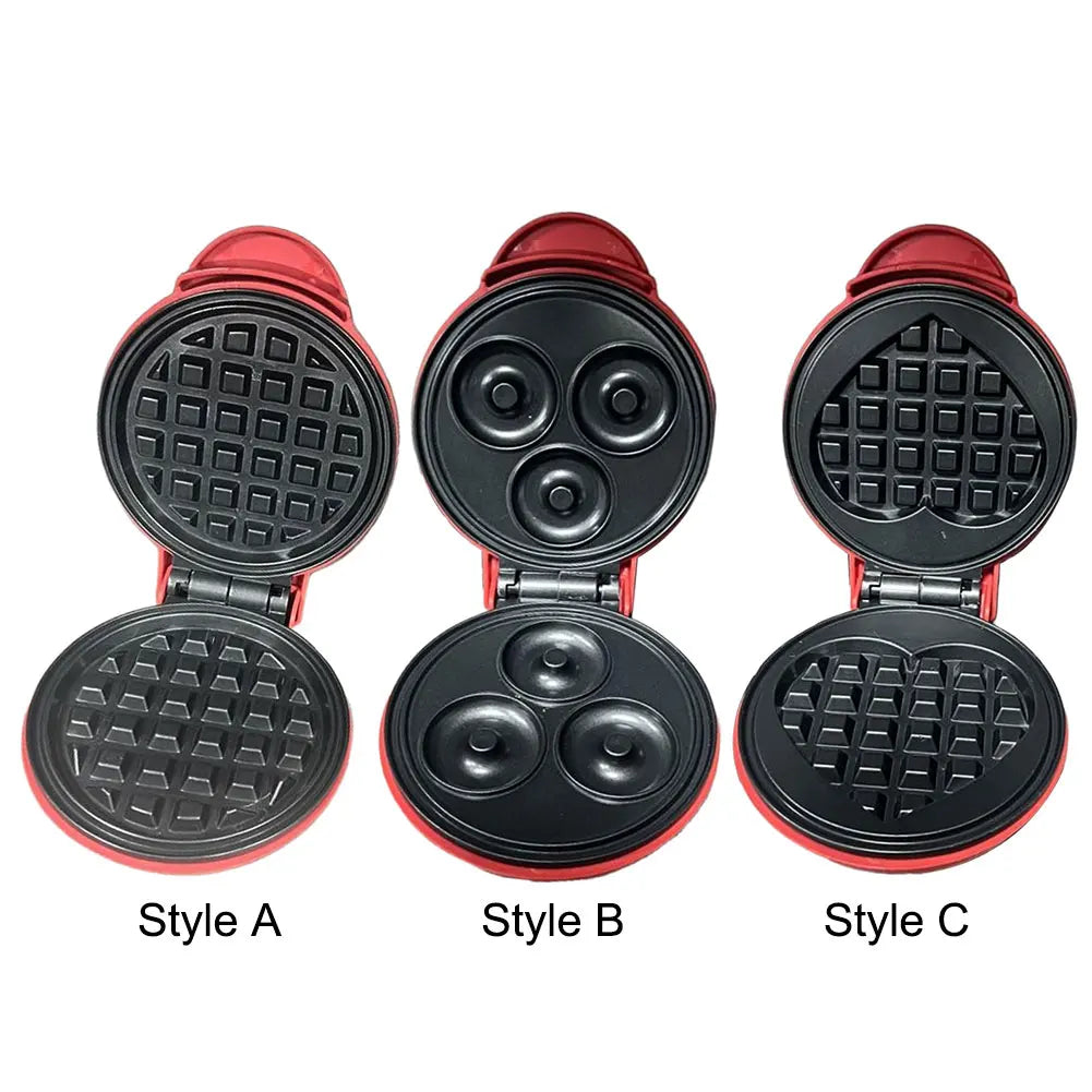 Moule à gaufres antiadhésif électrique pour petit-déjeuner, plaque de cuisson électrique pour petits-déjeuners, collations et desserts rapides