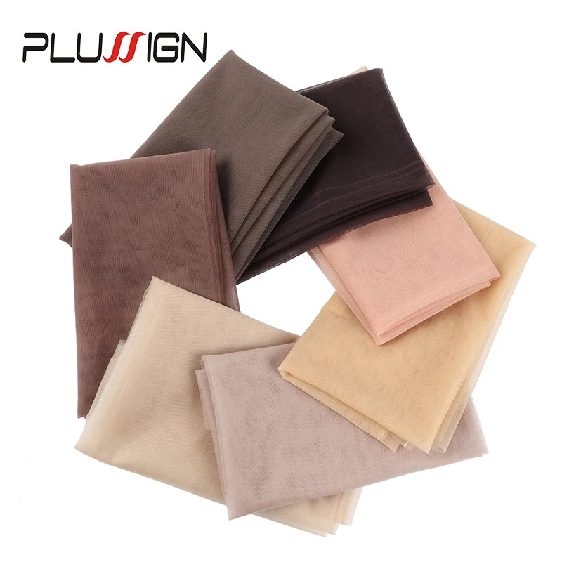 Plussign 1/4 Yard Red de Tejido para el Pelo Material de Encaje Suizo Superior Cimiento Base de Toupee para Cierre Frontal Red para Hacer Pelucas