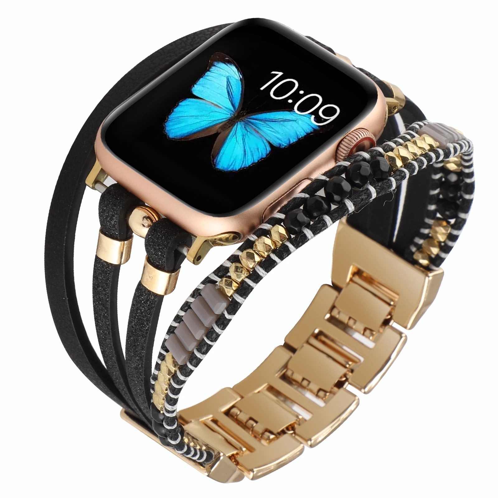 Metal Strap For Apple Watch Band Series876 SE54Ultra Women Jewelry Bracelet Chain IWatch 49mm 45mm 41mm 40mm 38 44mm Peal Wrist