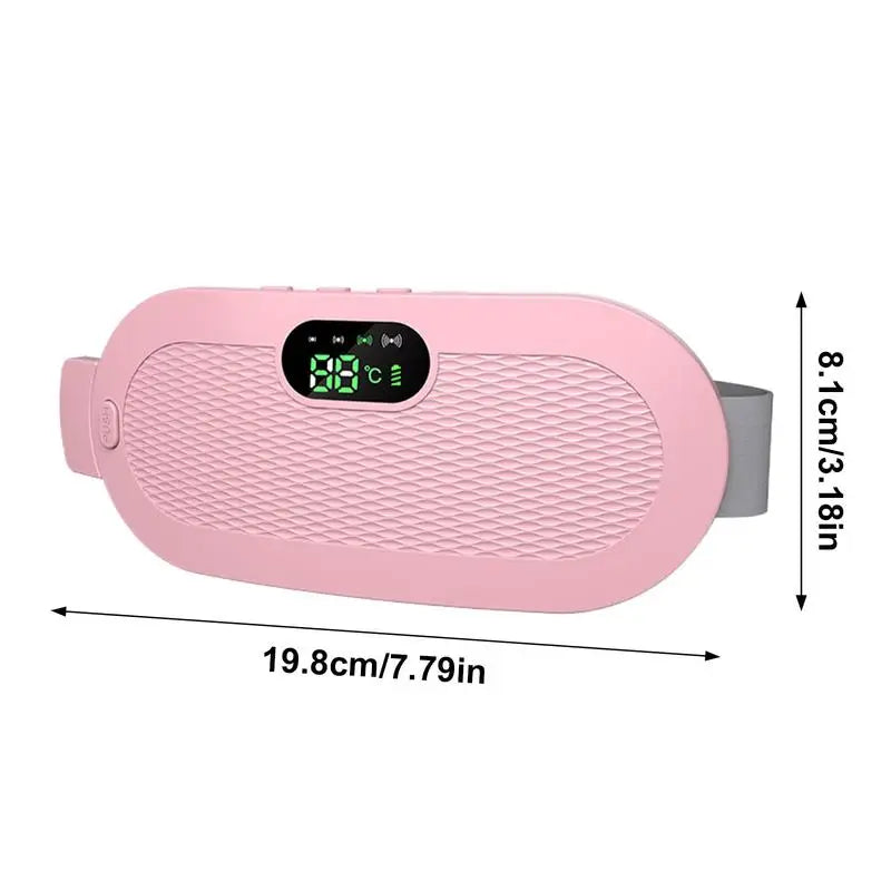 Almohadilla térmica menstrual, almohadilla térmica eléctrica de viaje para el estómago, cinturón térmico ajustable con pantalla digital, 4 modos de masaje por vibración