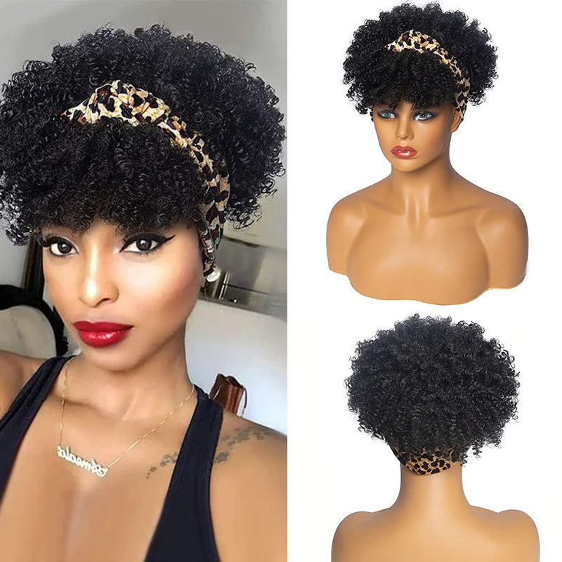 Afro Curly Headband Wig