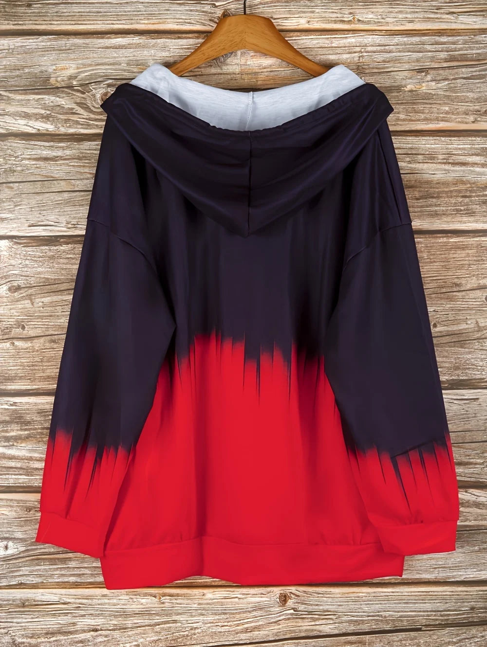 Sudadera con capucha y cremallera con degradado para mujer