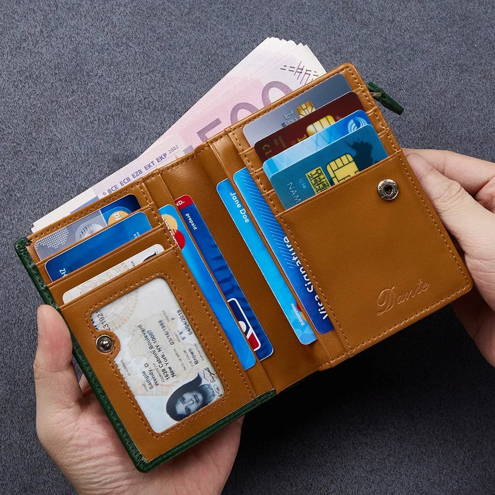 Men's Leather Wallet, Genuine Leather, Adult Luxury Brand Zipper, Large Capacity, Multiple Card Slots, Top Layer Cowhide Wallet