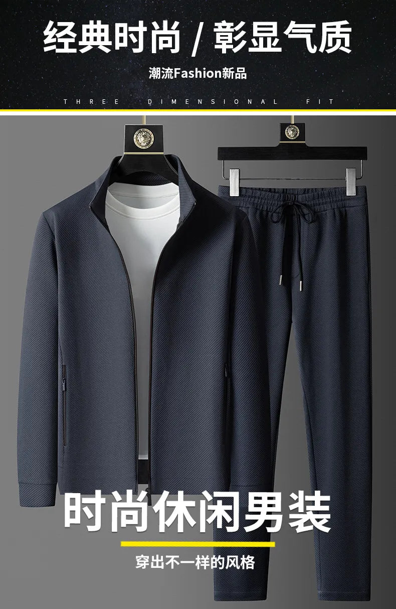 (jackets + trousers) spring fashion men jackets Man coats long sleeve men's casual jackets men A set of clothes size M-5XL