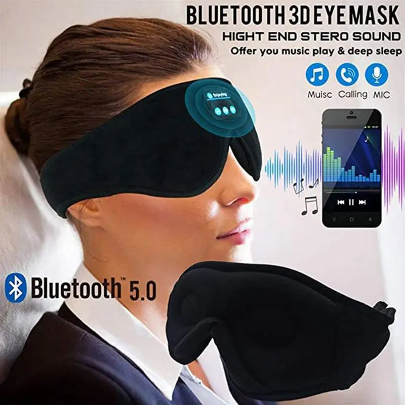 Bluetooth-søvnhodetelefoner – 3D-øyemaske med trådløs musikkhodebøyle