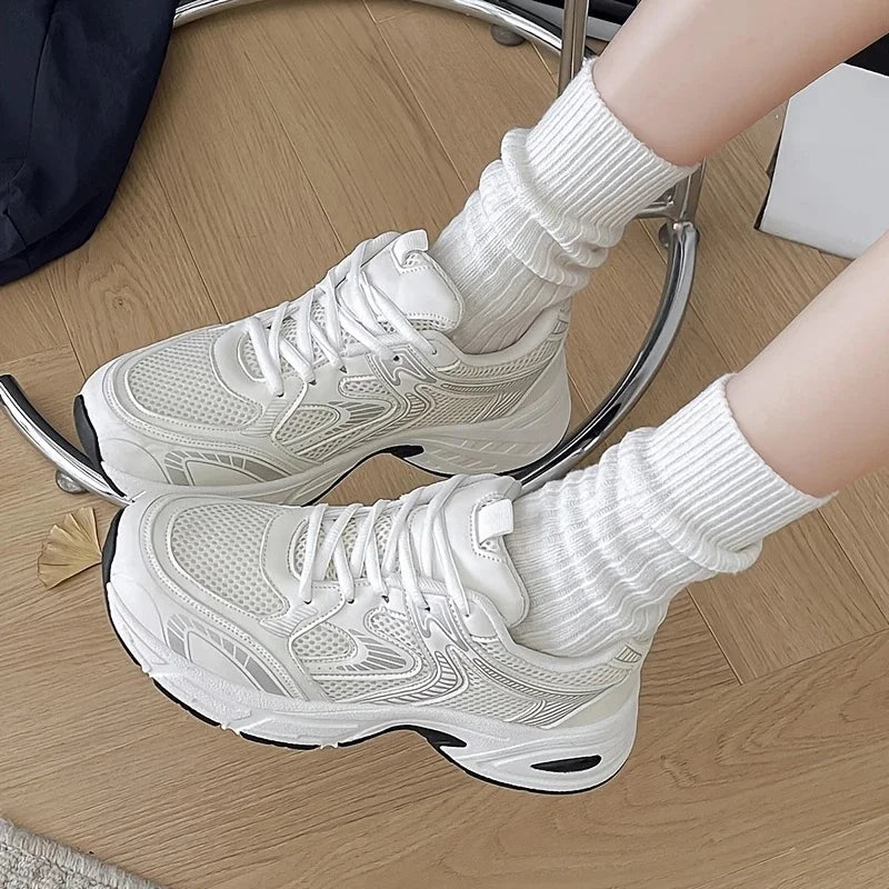 New style dad shoes for women, casual outdoor sports shoes with thick soles and breathable mesh design, lightweight, stylish, ve