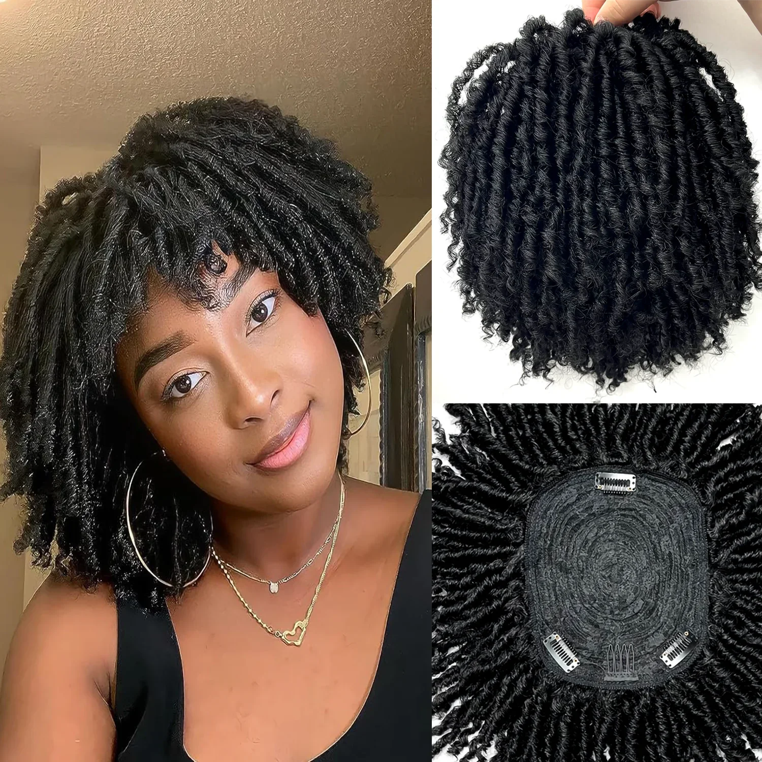 Synthetic Dreadlock Braided Half Wig Black Brown Blonde Gray Soft Faux Locs Cosplay Party Daily Wear Wigs for Women Men