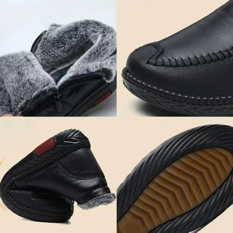 Women's Boots Plush Female Shoes Anti-slip Womens Snow Boot Winter Cotton Leather Shoes Casual Ankle Boots Botas Mujer