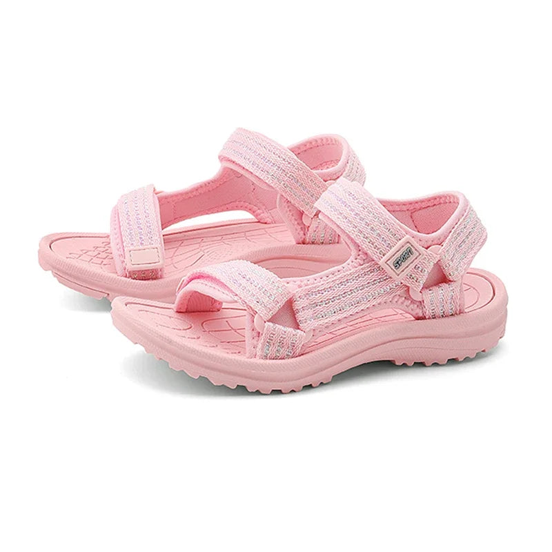 Kids Sport Sandals for Girls Breathable Non-Slip Soft Sole Comfortable Lightweight Beach Walking Outdoor Shoes Adjustable Straps