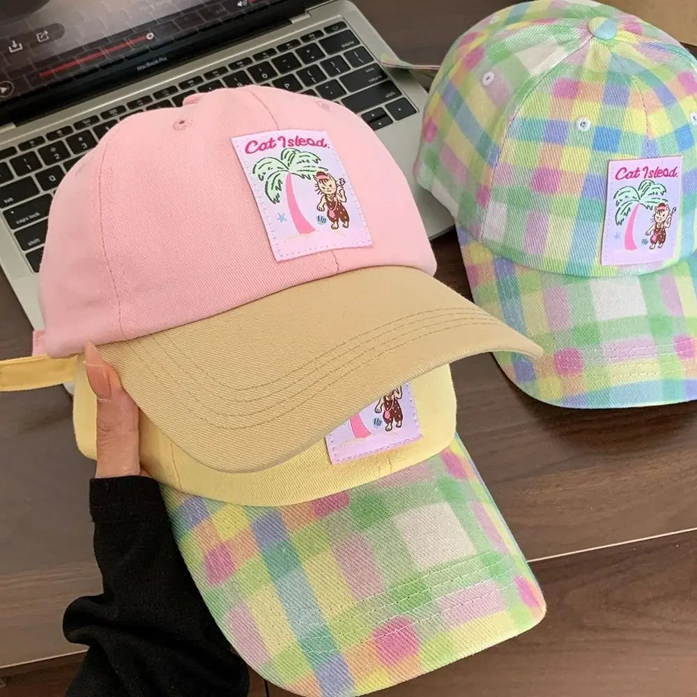 Fashion Korean Baseball Hat Embroidery Cute Peaked Cap Visor Spring Summer Snapback Cap Girls