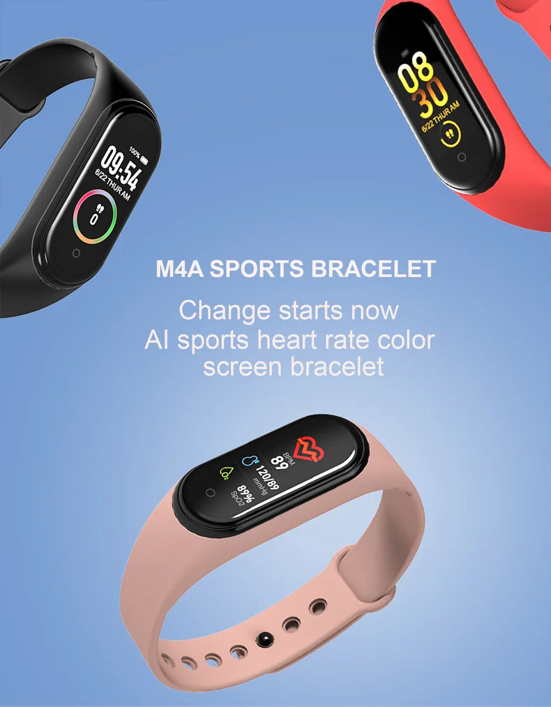 Smart Watch Wristband Waterproof Watch Blood Pressure Heart Rate Monitor Fitness Tracker Sport Smart Bracelet Electric Clock