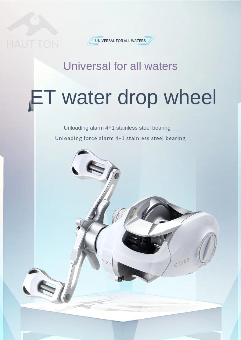 New 4+1 Ultra Smooth Fishing Baitcasting Reel 6KG Max Drag 7.2:1 High Gear Metal Line Cup Sea Jig Wheel For Catfish Bass Carp