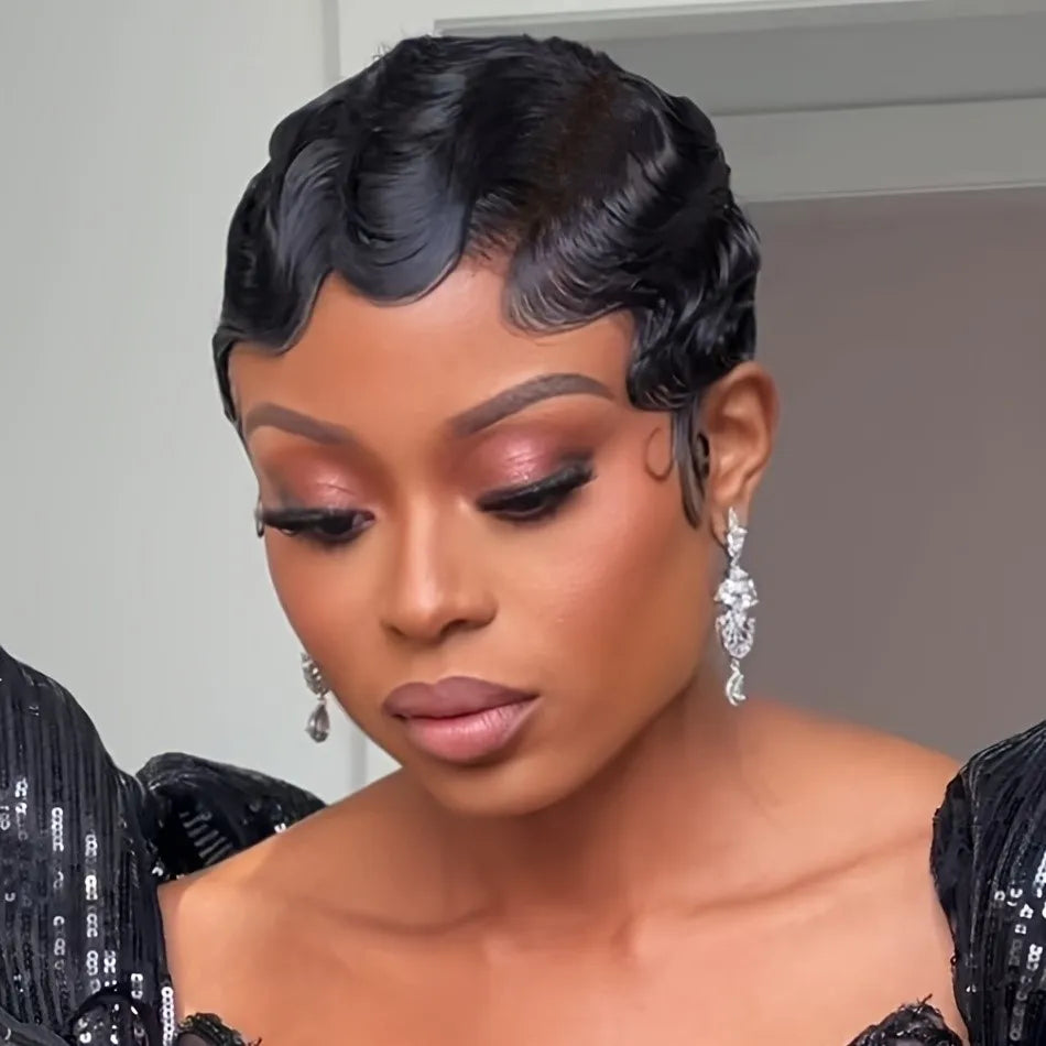 Finger Wave Pixie Wig