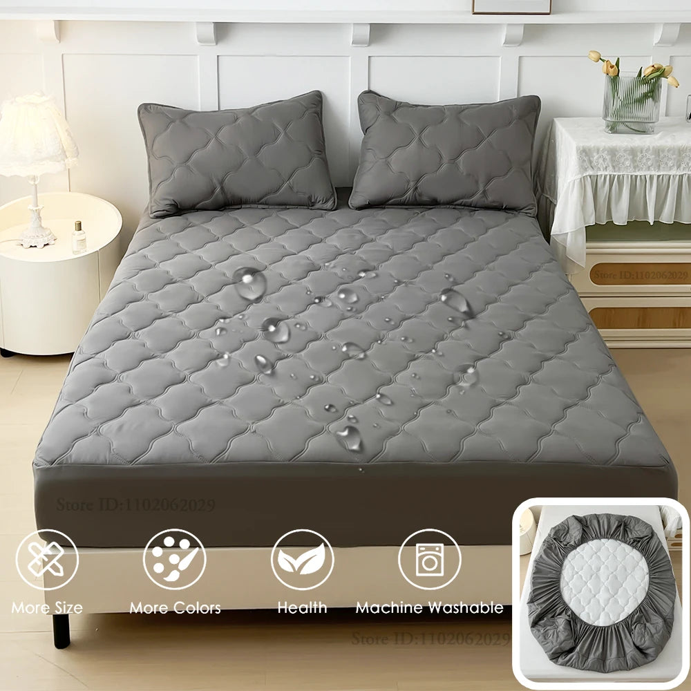 Bedspreads Cover Fitted Bed Sheets Waterproof Mattress Coverlets Elastic Band Protector Pads for Single/Double/King/Queen Bed