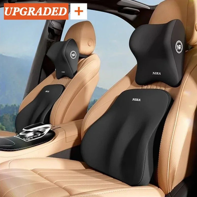 Almohada cervical de algodón con memoria de alta calidad para coche, almohadilla de soporte lumbar, reposacabezas, almohada lumbar, cojín de respaldo de asiento de coche, cojín lumbar para conductor