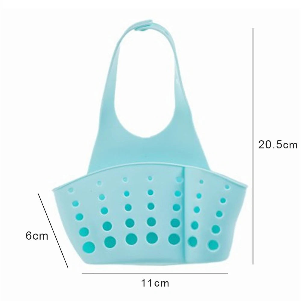 Cesta de drenaje de almacenamiento para el hogar, soporte para fregadero de cocina, jabón ajustable, esponja, estante, bolsa colgante, cesta de drenaje, accesorios de cocina