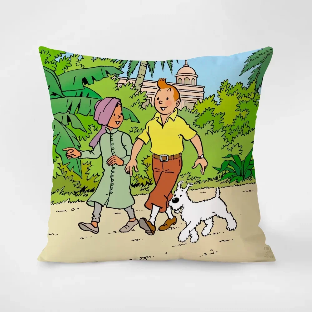Funda de cojín para sofá 45*45 Funda de cojín Tintín 45x45 Funda de almohada decorativa 40x40 Cojines para sala de estar