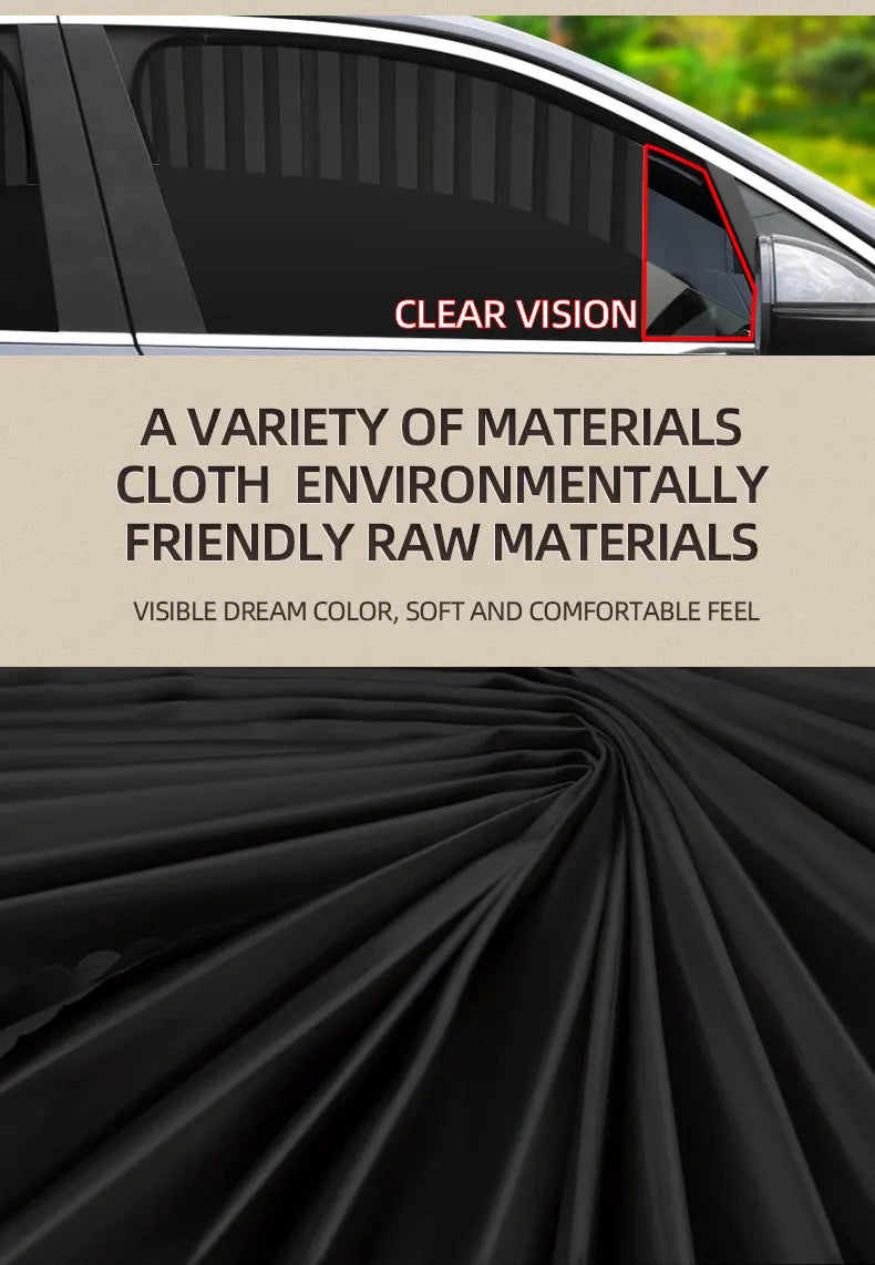 4PCS Car Magnetic Sunshade Window Curtain Side Window Sun Visor Summer Protection Window Cloth Automobile Interior Accessories