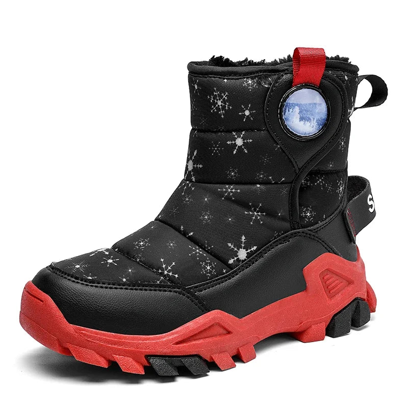 Children Snow Boots Girls Boys Fashion Sneakers Winter Kids Keep Warm Sport Fashion Leather Shoes Outdoor Snow Ankle Boots New