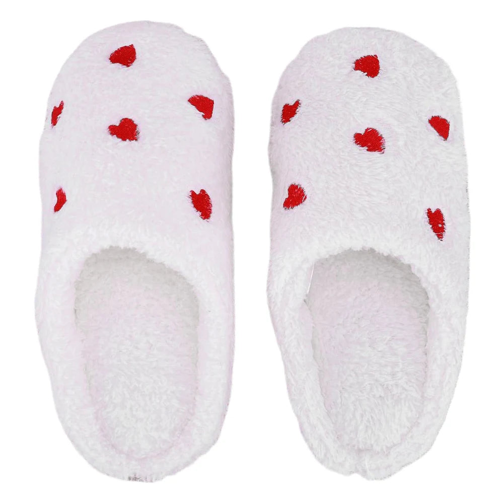 Plush Heart Slippers