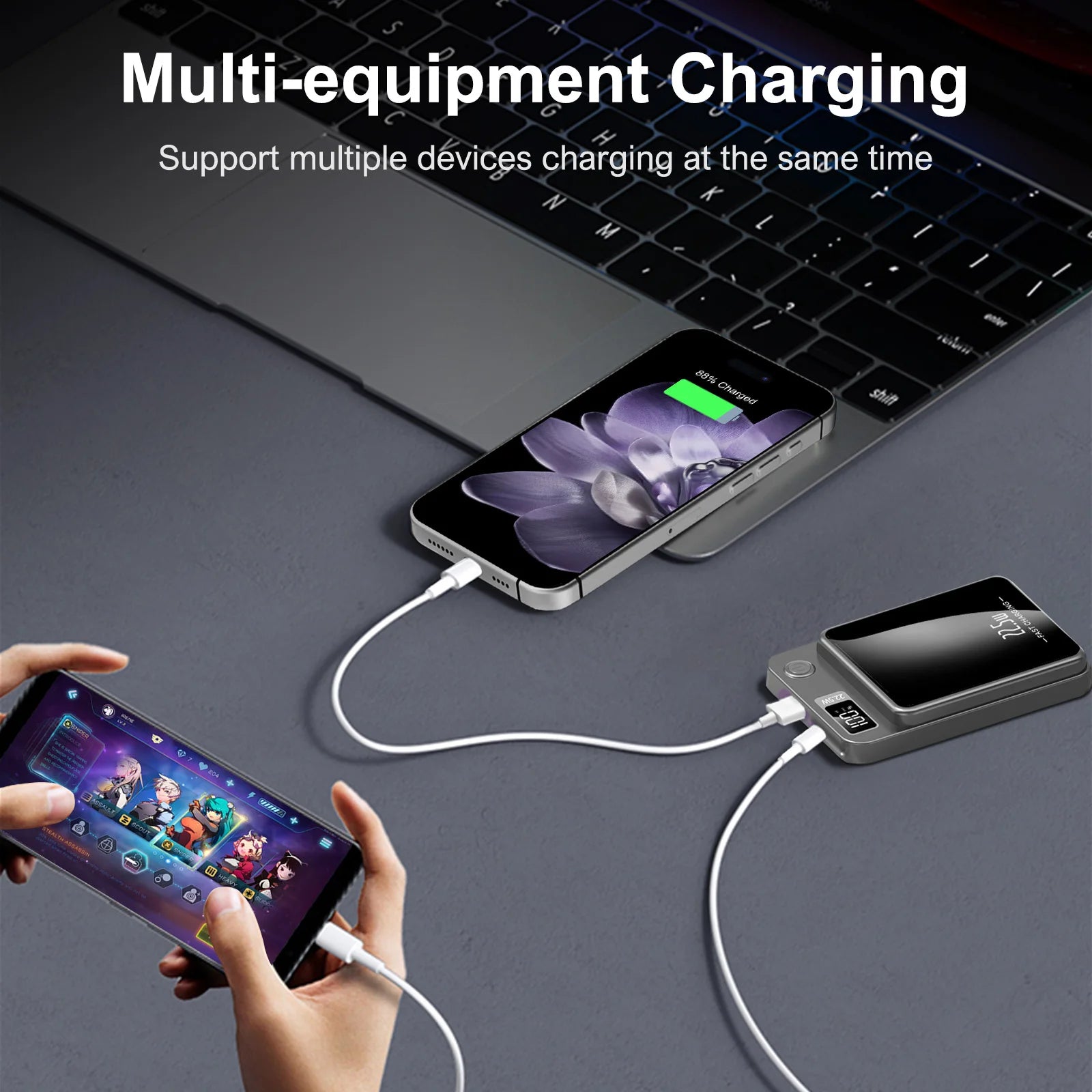 5000mAh Magnetic Power Bank Wireless Charger Portable Fast 22.5W Ultra With Type-C Cable For iPhone 16/15/14/13/12 All Series