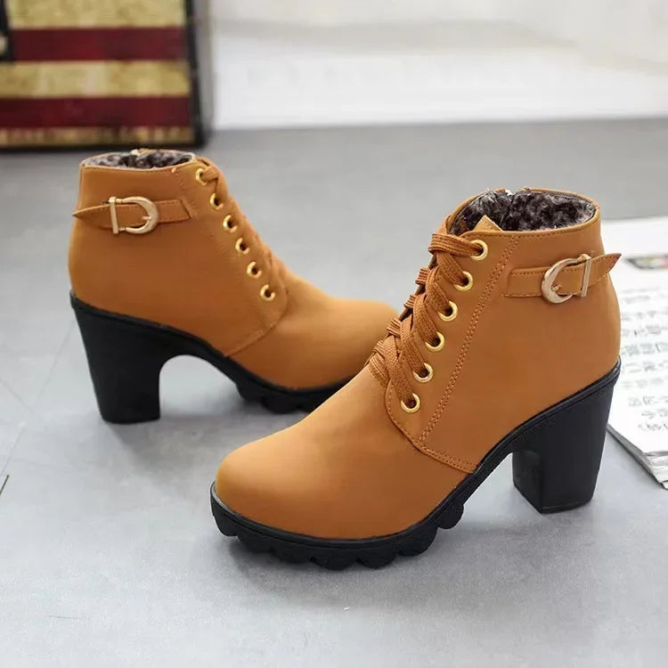 Women Shoes  New Fashion Thick Sole Ankle Boots Daily Comfortable Waterproof Plus Size Female Platform Boots Botas De Mujer
