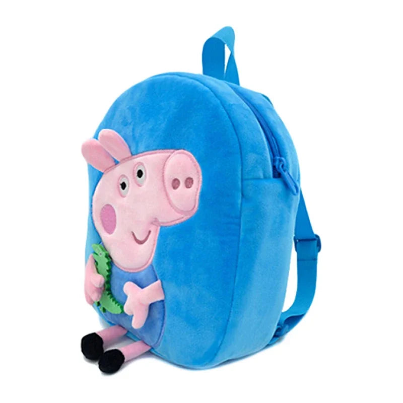 Peppa Pig Crossbody Bag Stereoscopic Doll Backpack Anime Knapsack Plush Coin Purse Toys George Round Pocketbook Children's Gifts